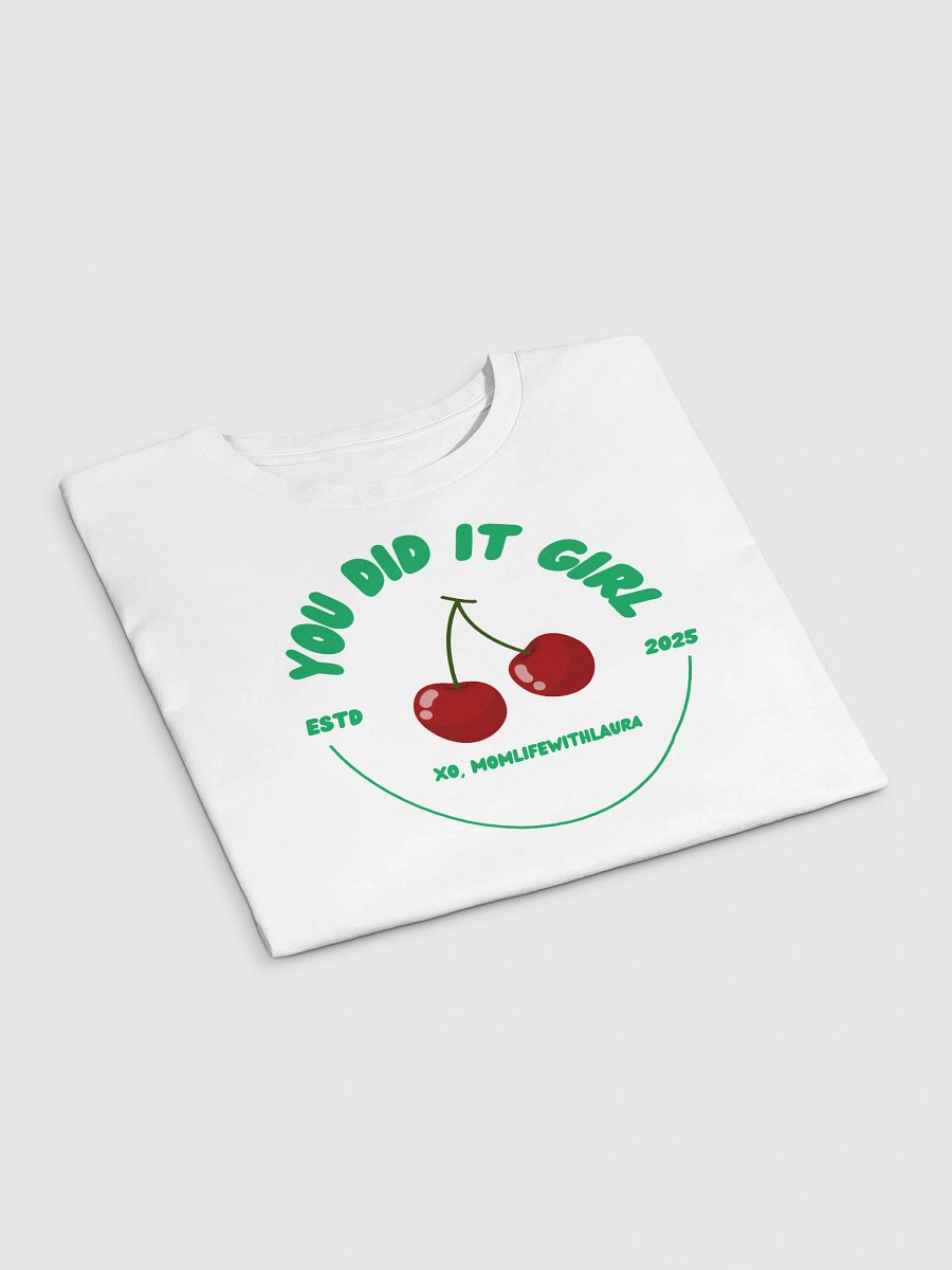 You Did it Girl Cherries Cropped Tee - Green/White product image (3)