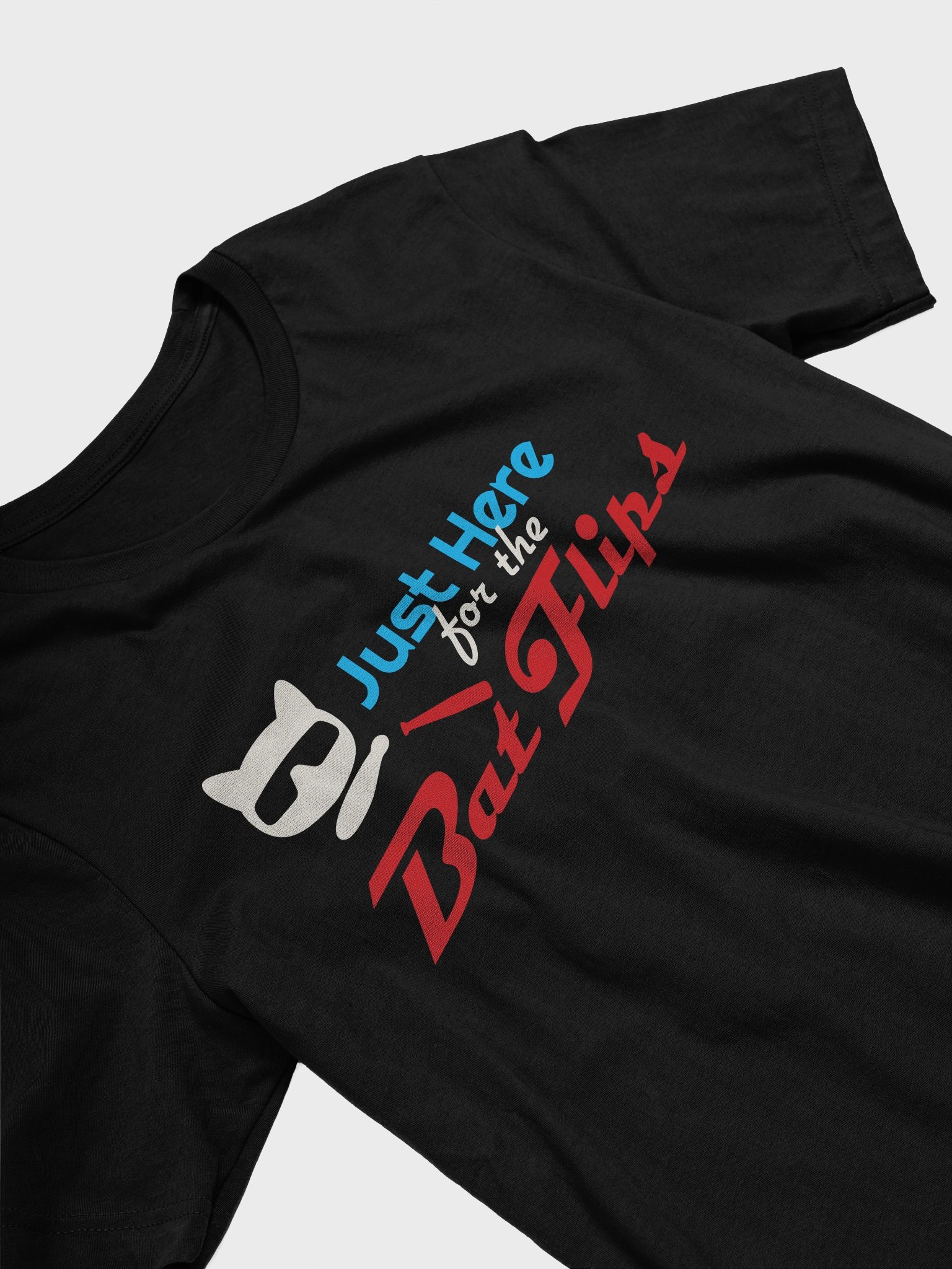 Baseball Cat (Just Here for The Bat Flips) - Unisex Adult Super Soft Lightweight T-shirt product image (2)