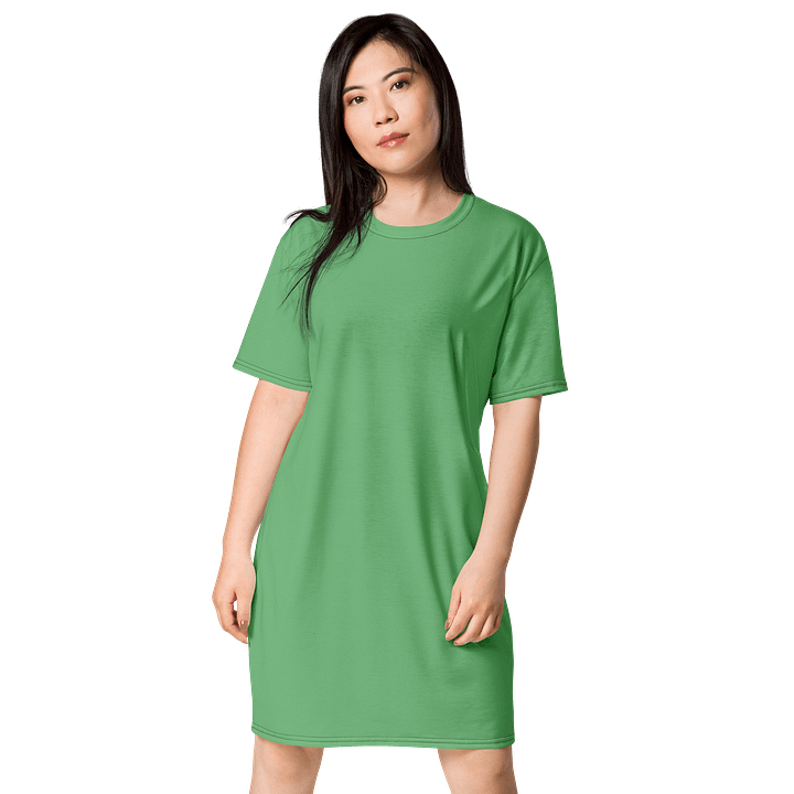 Oversized T-Shirt Dress - Earthy Bay Leaf, Sizes 2XS-6XL product image (1)