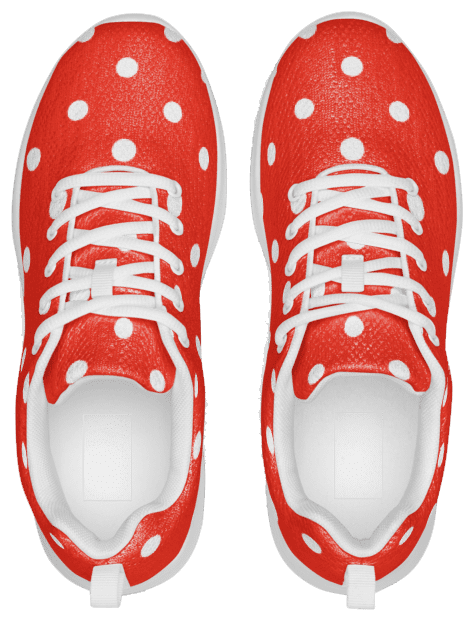 White Polka Dots on Red Men's Athletic Shoes product image (1)