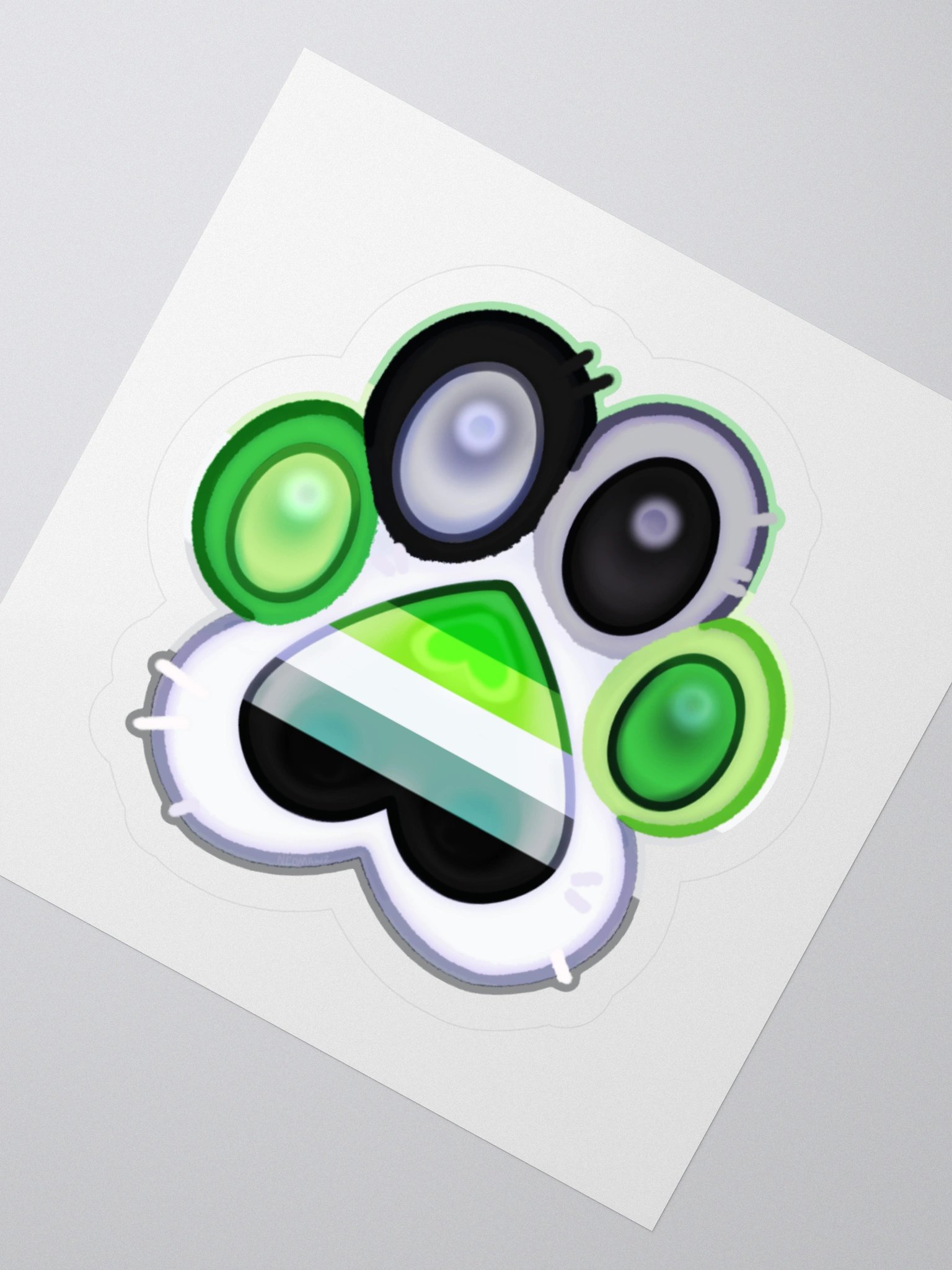 Aromantic Pride Paw Print Kiss Cut Stickers product image (7)