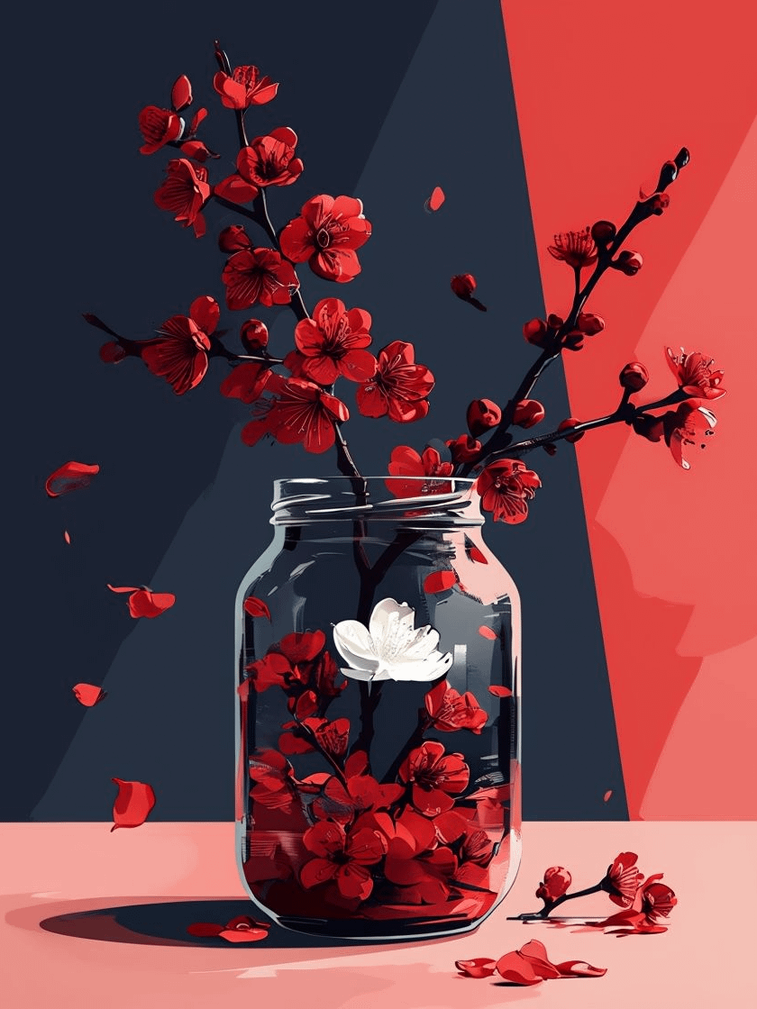 Ethereal Blossom Jar Framed Poster product image (1)