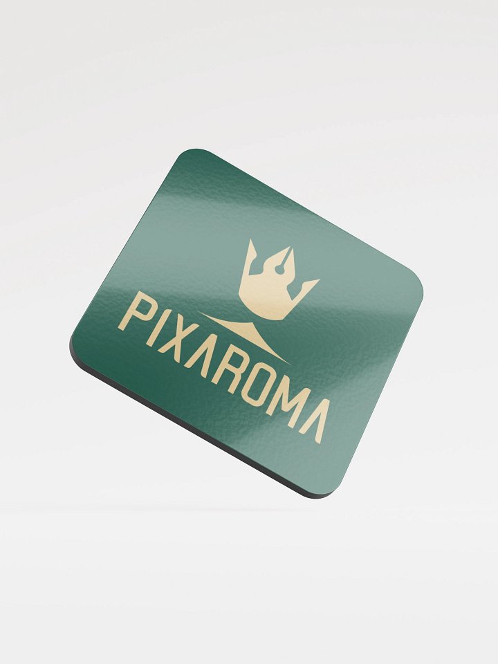 Pixaroma Crown Cork Coaster (Gold Logo - Green Edition) product image (1)