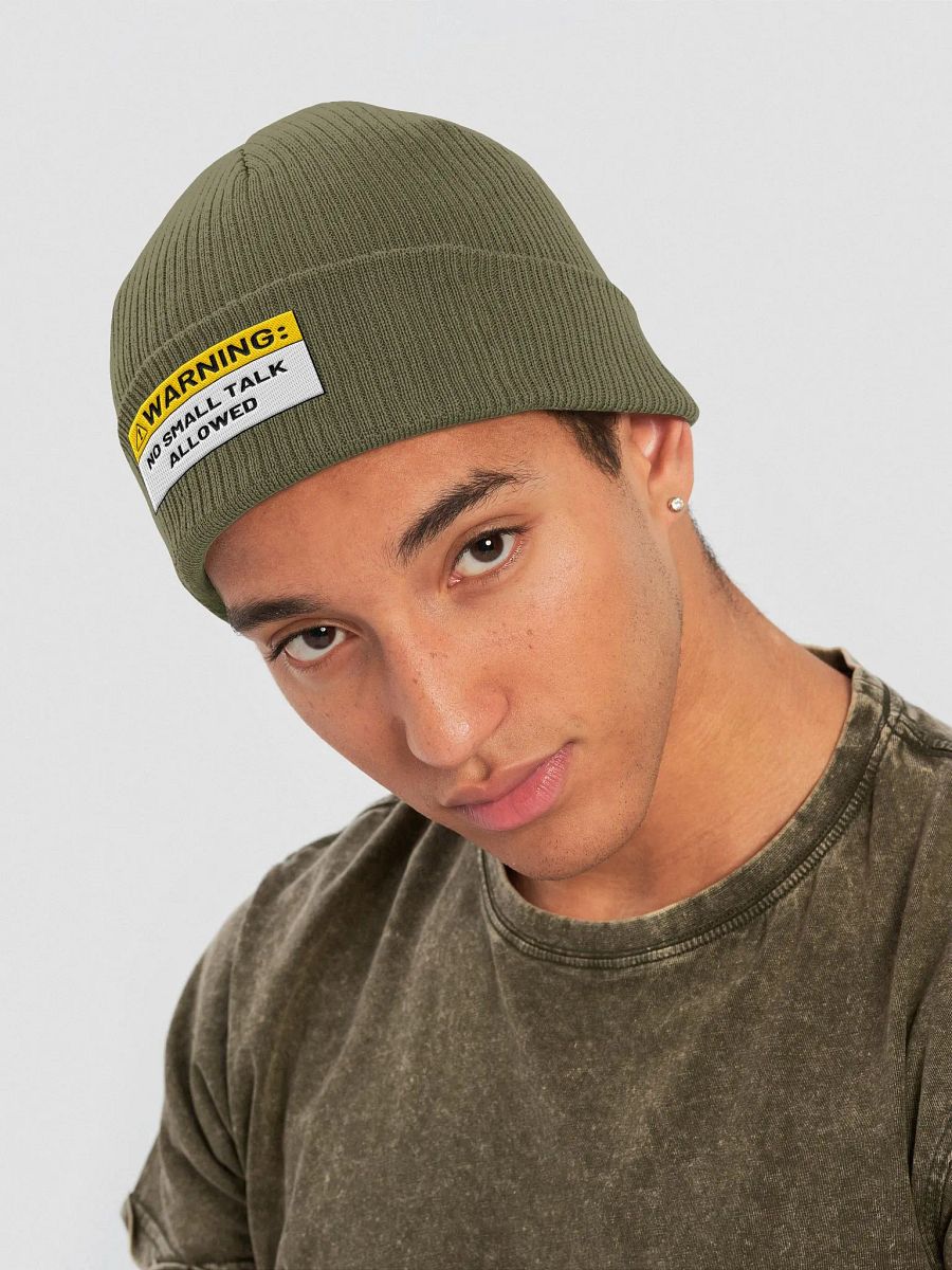 NO SMALL TALK ALLOWED organic ribbed beanie product image (4)