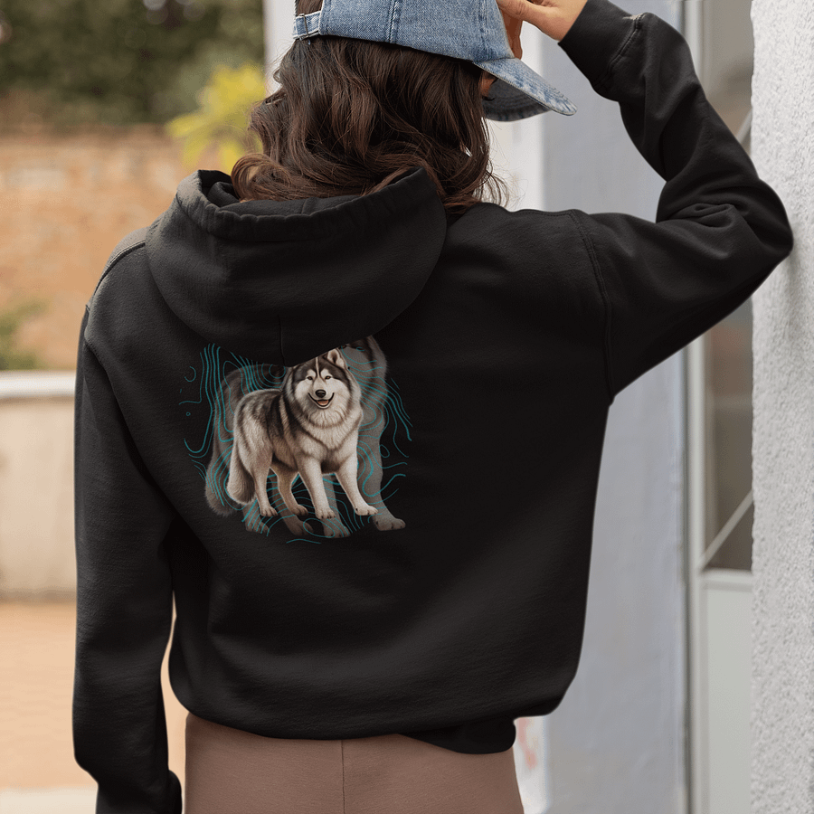 Dark Color Shadowed Alaskan Malamute Hoodie product image (32)
