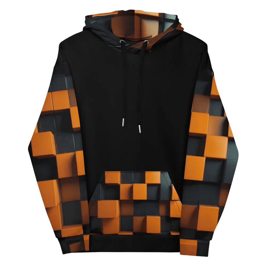 Black And Orange Squares Unisex Hoodie product image (12)