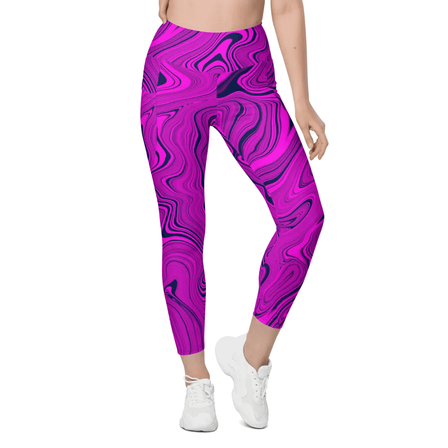 Leggings with Pockets - Purple Liquid Swirls product image (1)