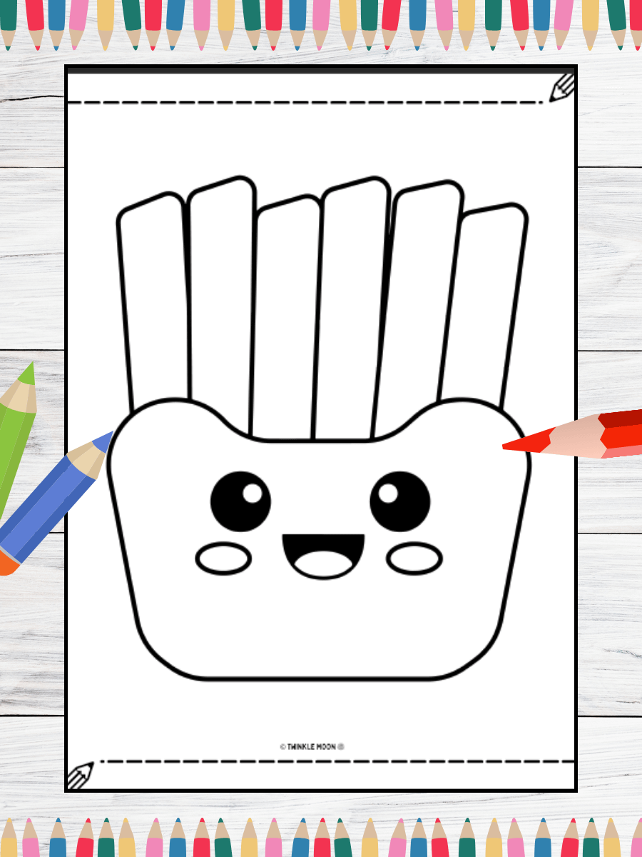20 Cute Kawaii Food Coloring Pages#4 (PDF Coloring Pages) product image (4)