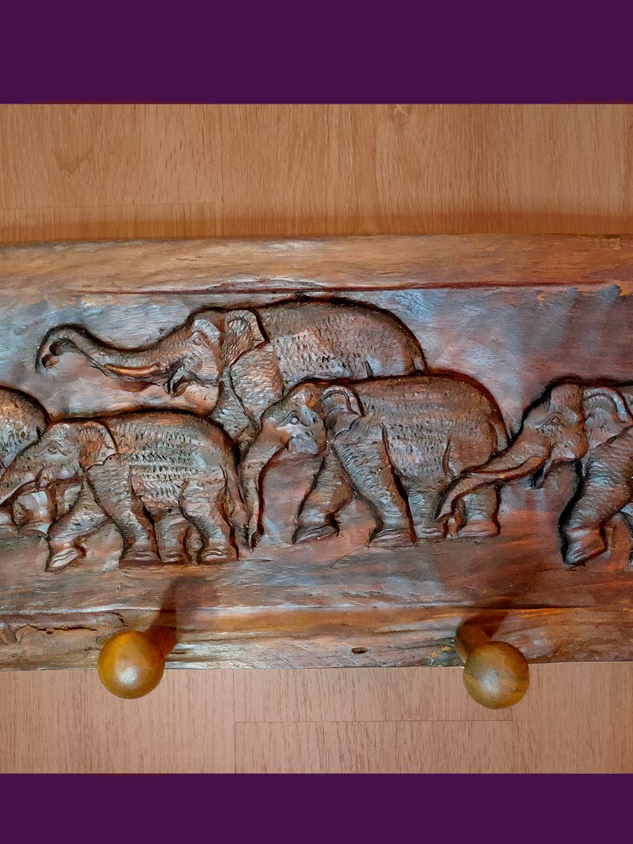 Cabide/ decoração de parede Elefante em Madeira Nobre - Símbolo de Sabedoria e Abundância product image (9)