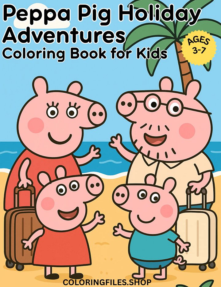 Peppa Pig Coloring Pages – 20 Fun Holiday Scenes for Kids product image (1)