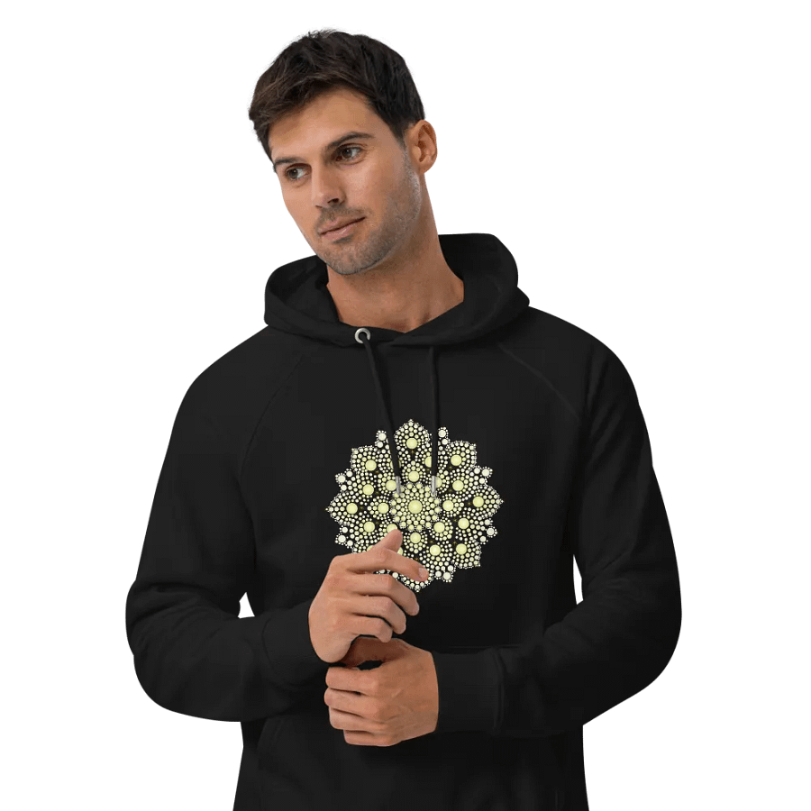 Yellow Dot Mandala Unisex Eco Hoodie product image (4)