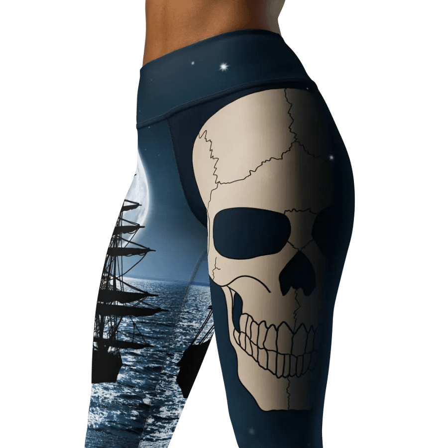 Pirate ship at night yoga leggings product image (4)
