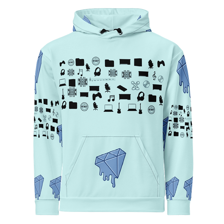 Light Blue Vlog Academy All-Over Print Recycled Unisex Hoodie product image (1)