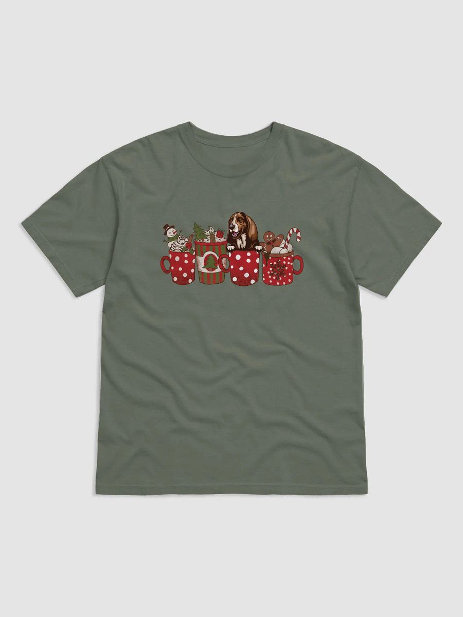 Cute Basset Hound in a Christmas Cup T-Shirt | Funny Christmas Pup in a Cup product image (19)