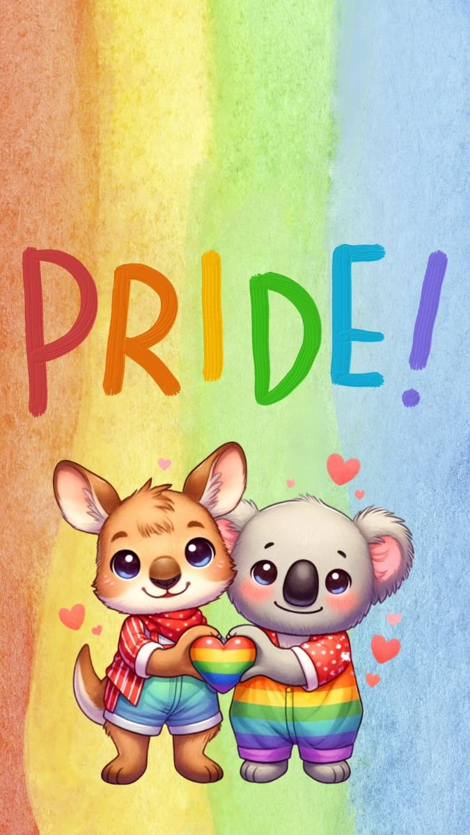 Cute Pride Baby Animal Phone Wallpaper product image (2)
