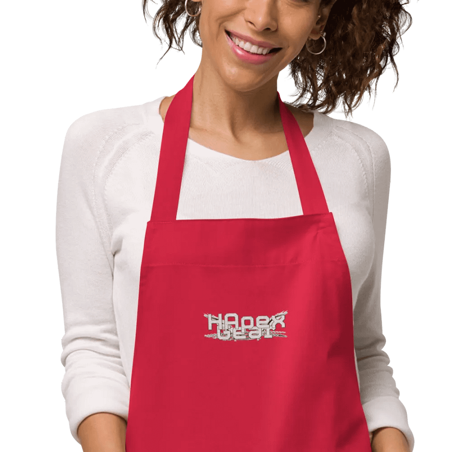 Organic Cotton Apron - Embroidered - White HApex Gear Black Logo product image (23)