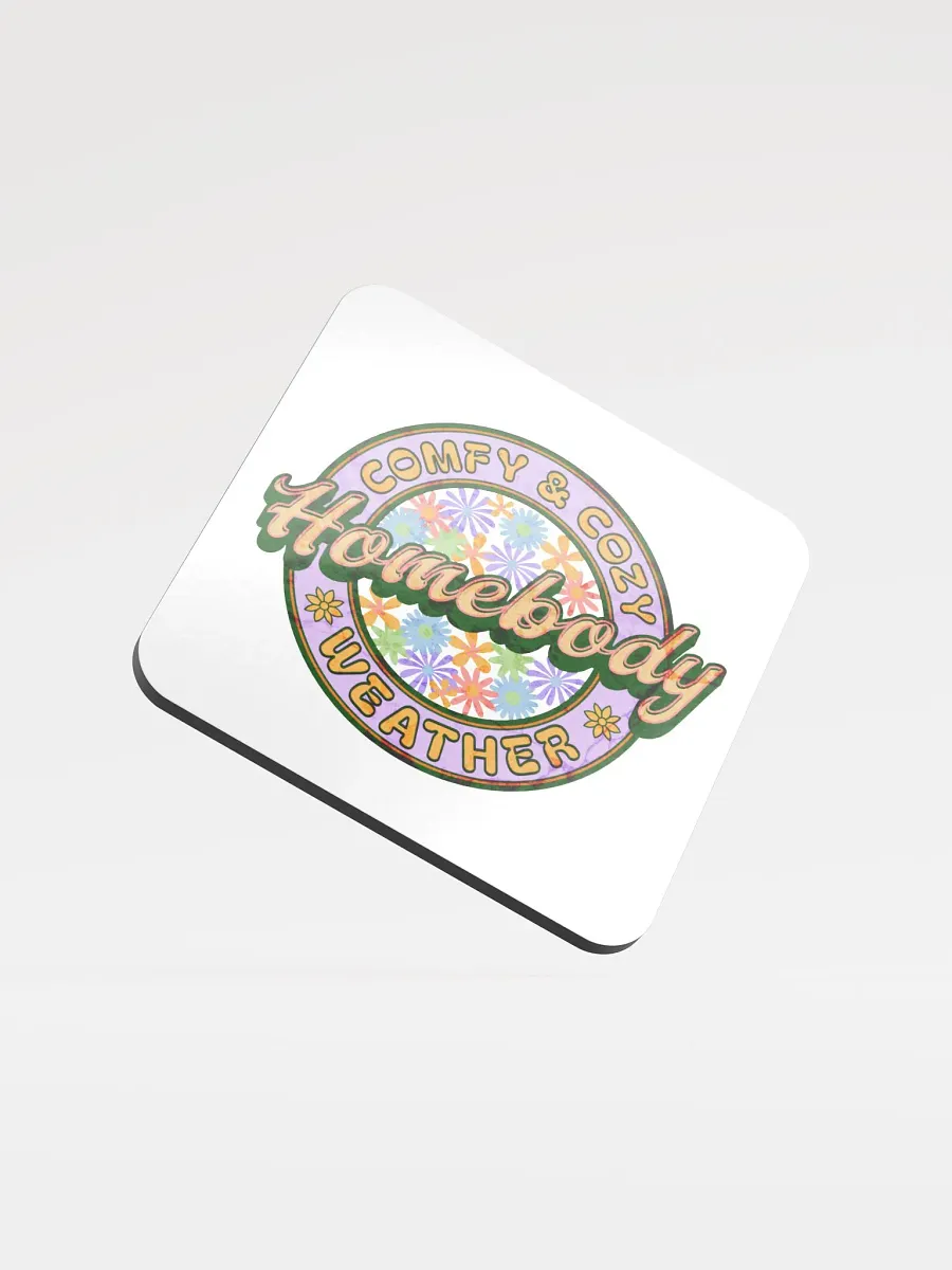Homebody Comfy And Cozy Weather Floral Glossed Cork Coaster product image (1)