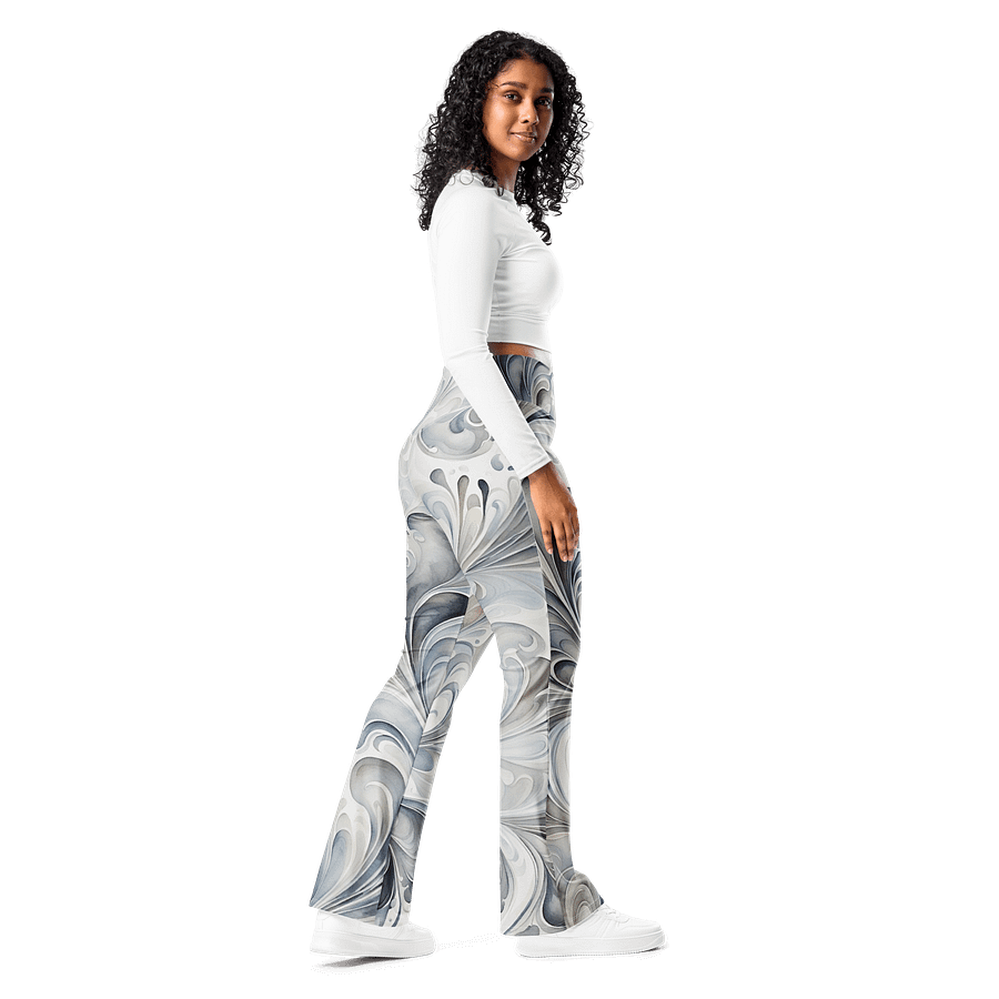 Gray Fractals Flare Leggings product image (7)