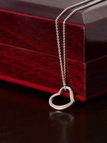 Dainty Heart Necklace - 14k White Gold & 18k Yellow Gold product image (5)