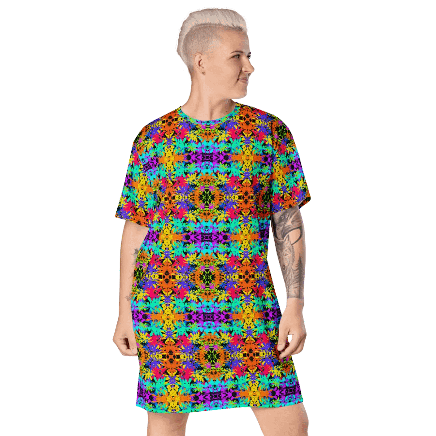 Bright Colourful Leaves Pattern Dress product image (3)