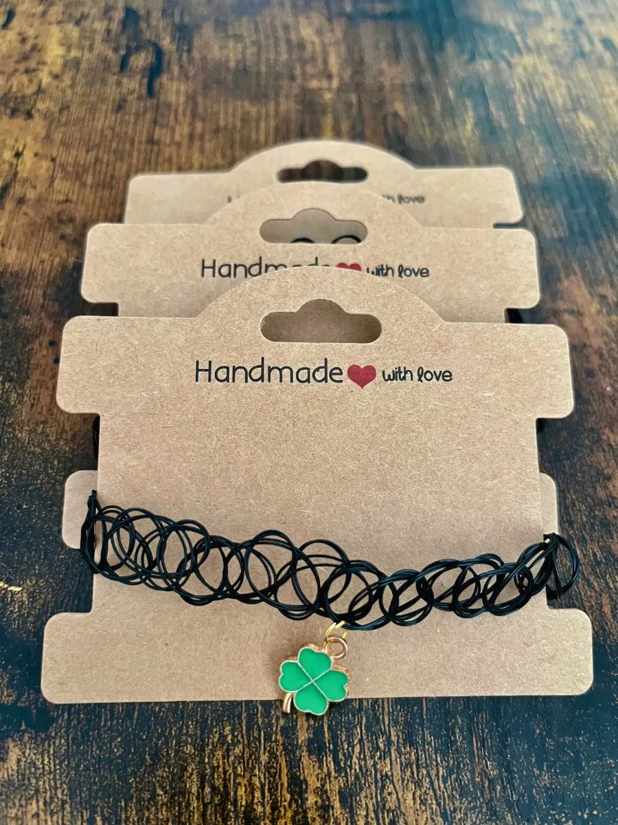 Handmade Irish Good Luck Choker with Four Leaf Clover Charm 🍀 product image (1)