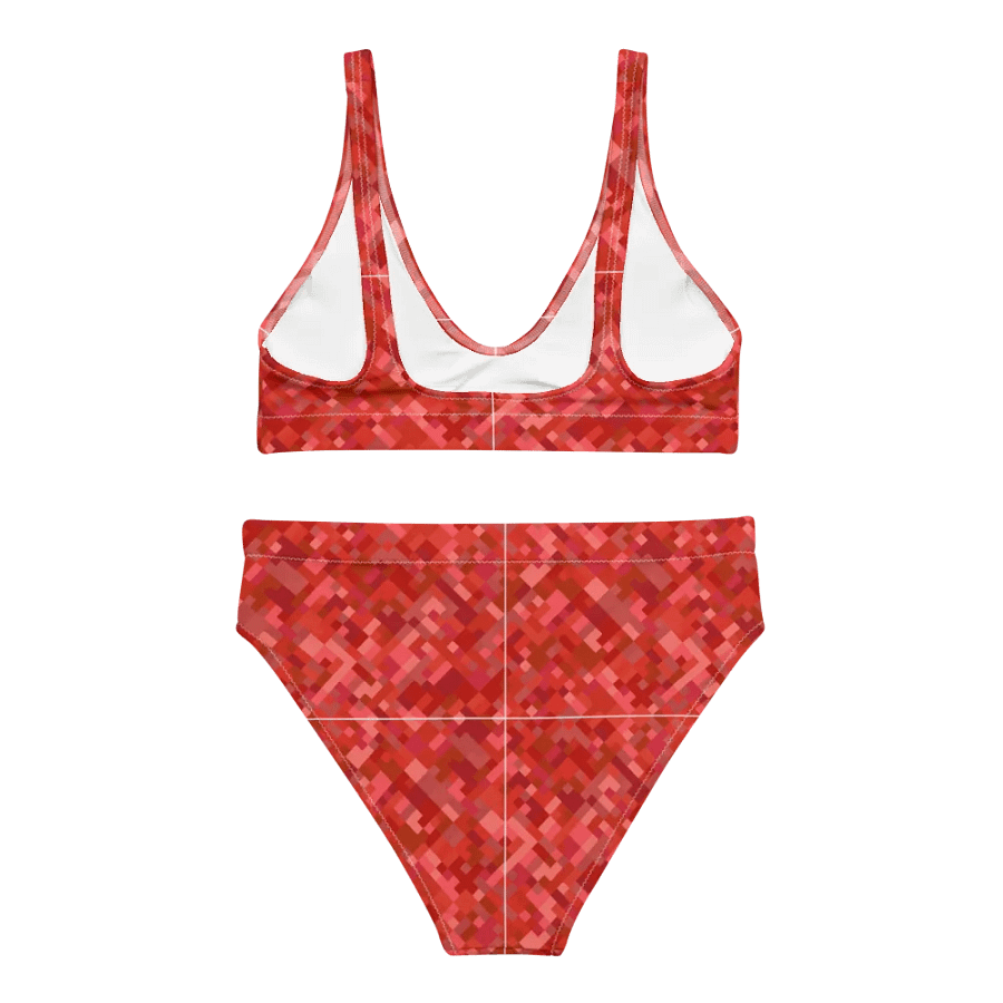 Colorful Mosaic Pattern Design High Waisted Bikini - v4 product image (2)