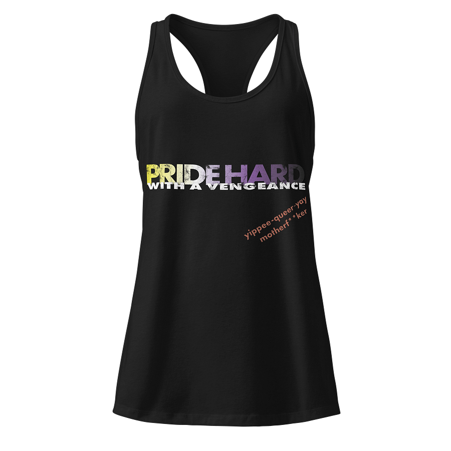 Non-binary "Pride Hard" Racerback Tank product image (1)