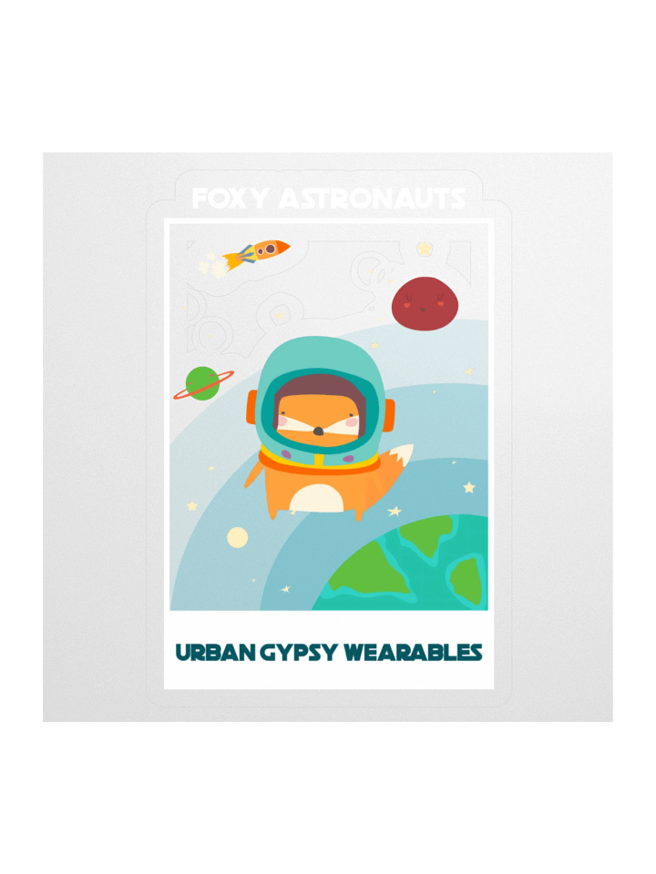 Cosmic Fox Astronaut Kiss Cut Stickers product image (1)