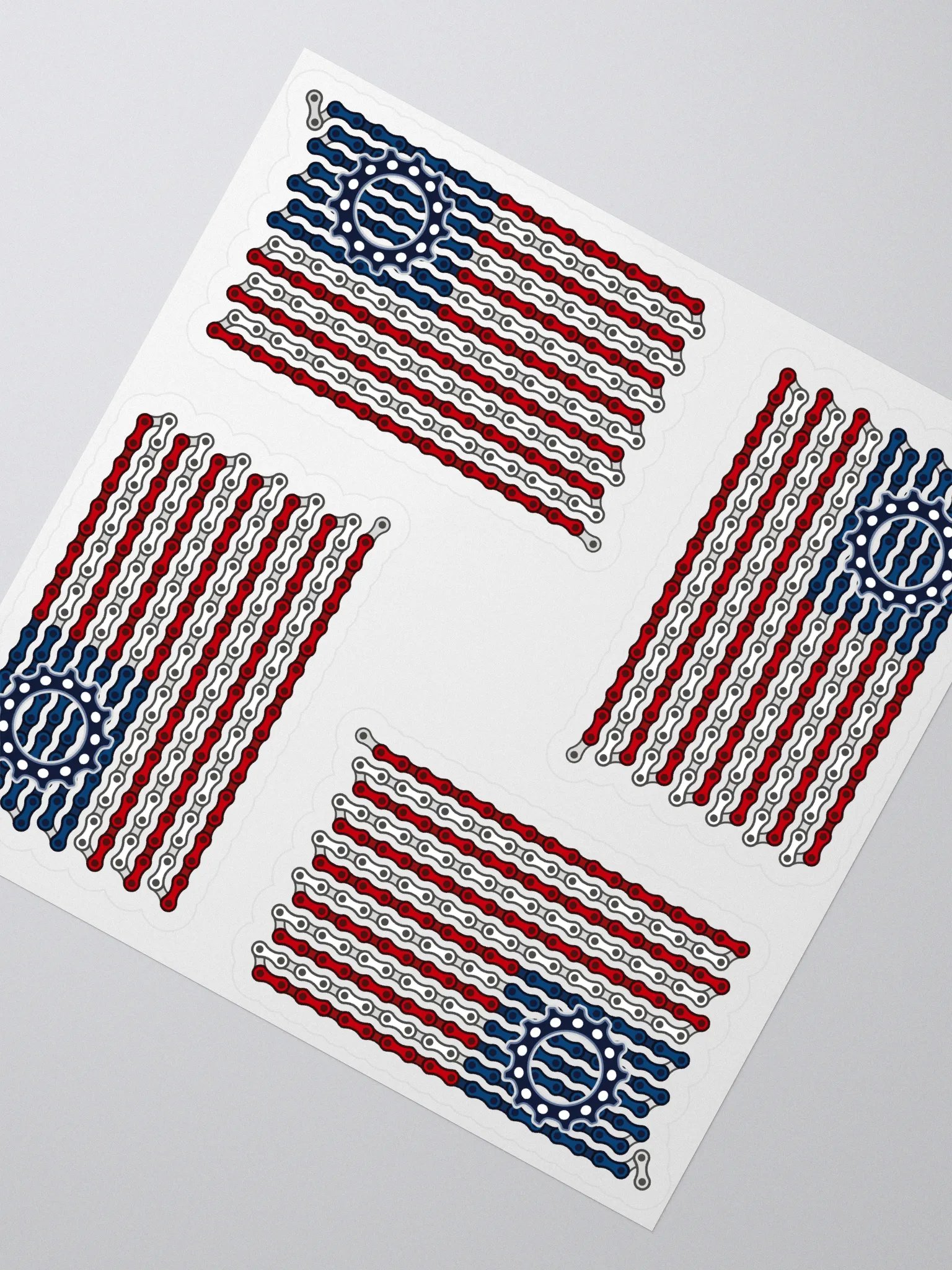 USA Betsy Ross Bike Chain Flag Sticker 4 Pack product image (2)