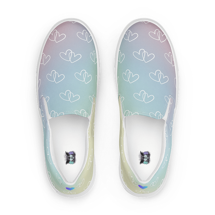 Rainbow Heart Women's Canvas Slip-On Shoes product image (1)