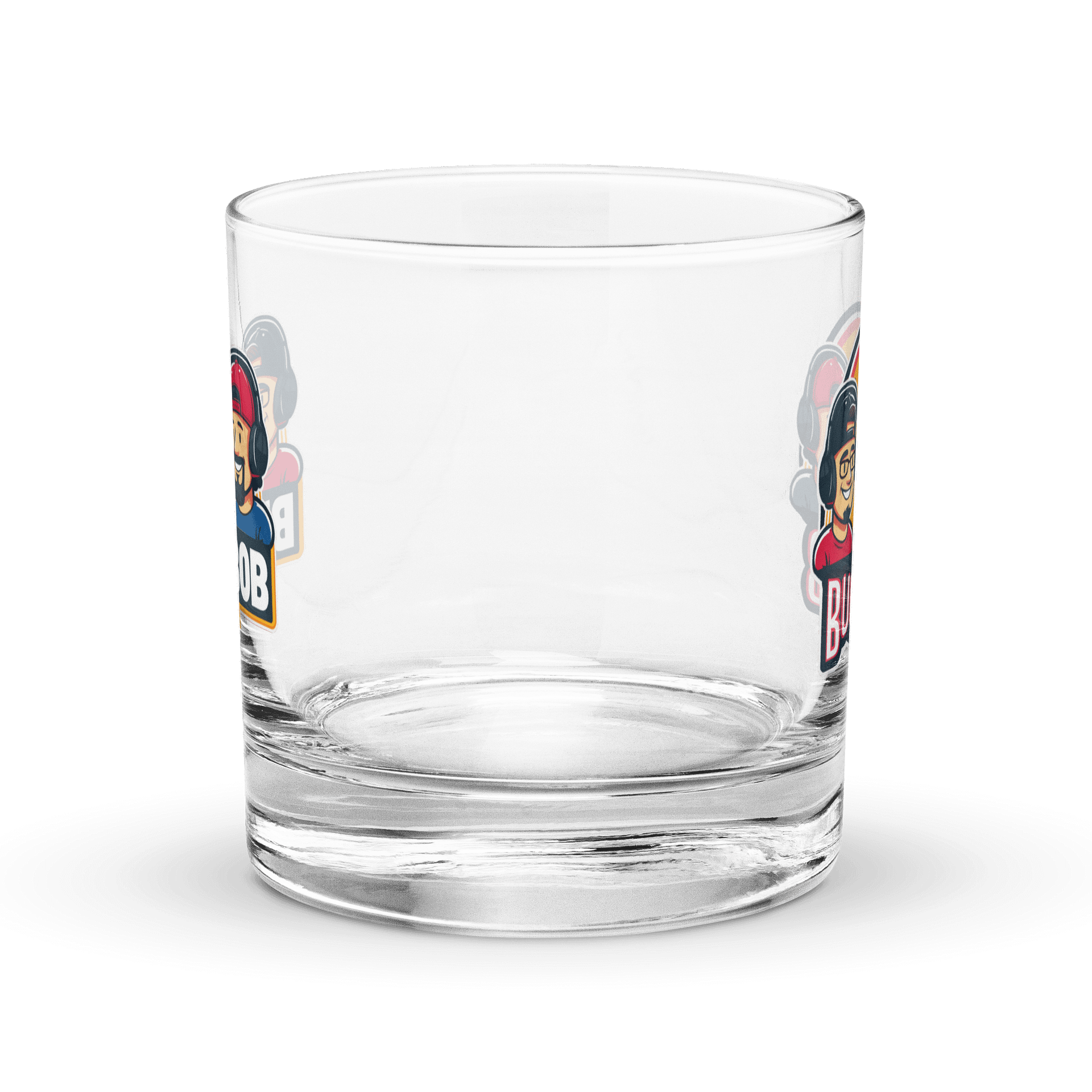 Buk N Bob Podcast Rocks Glass product image (1)