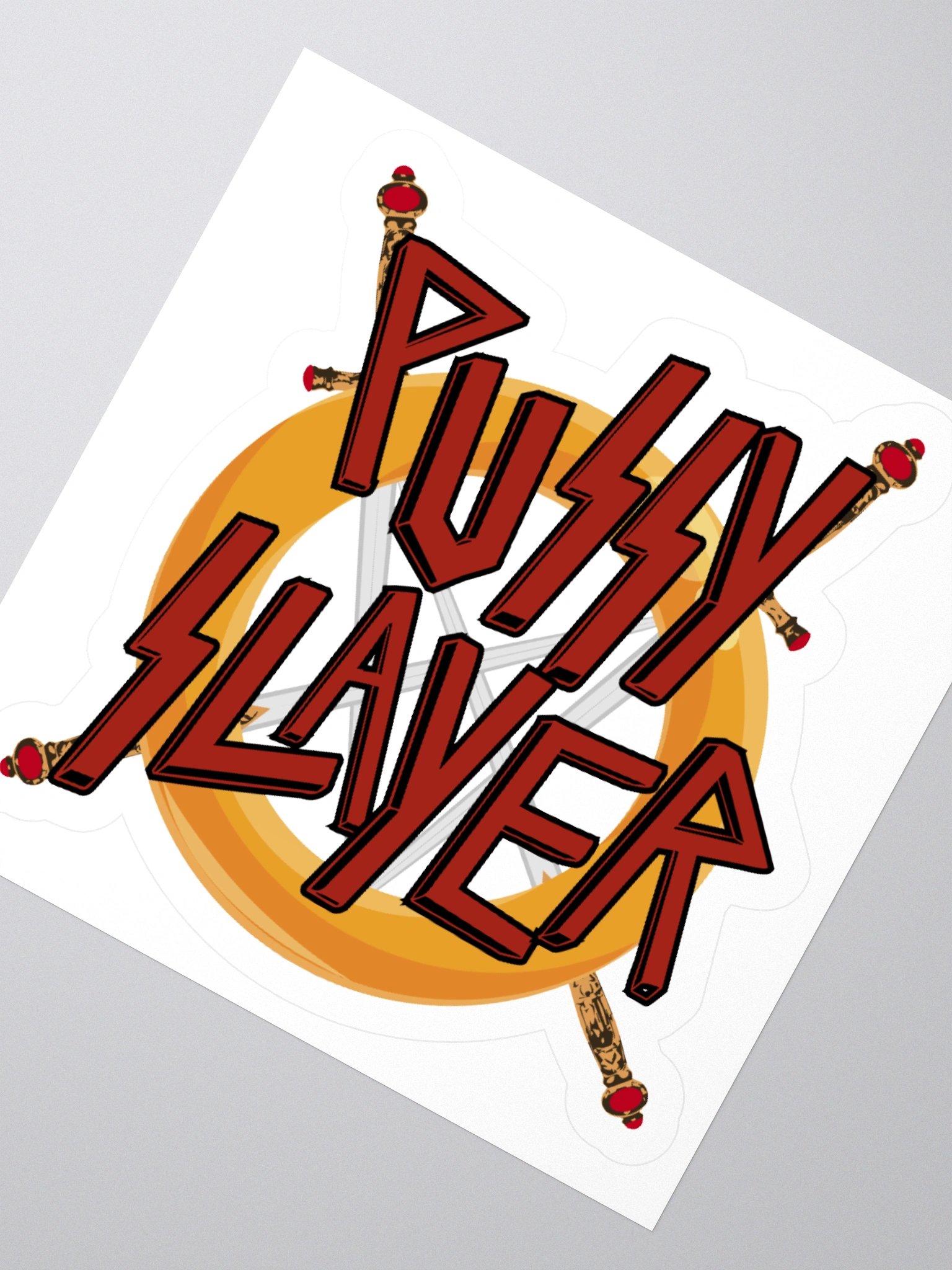 PUSSY SLAYER KISS CUT STICKER product image (6)