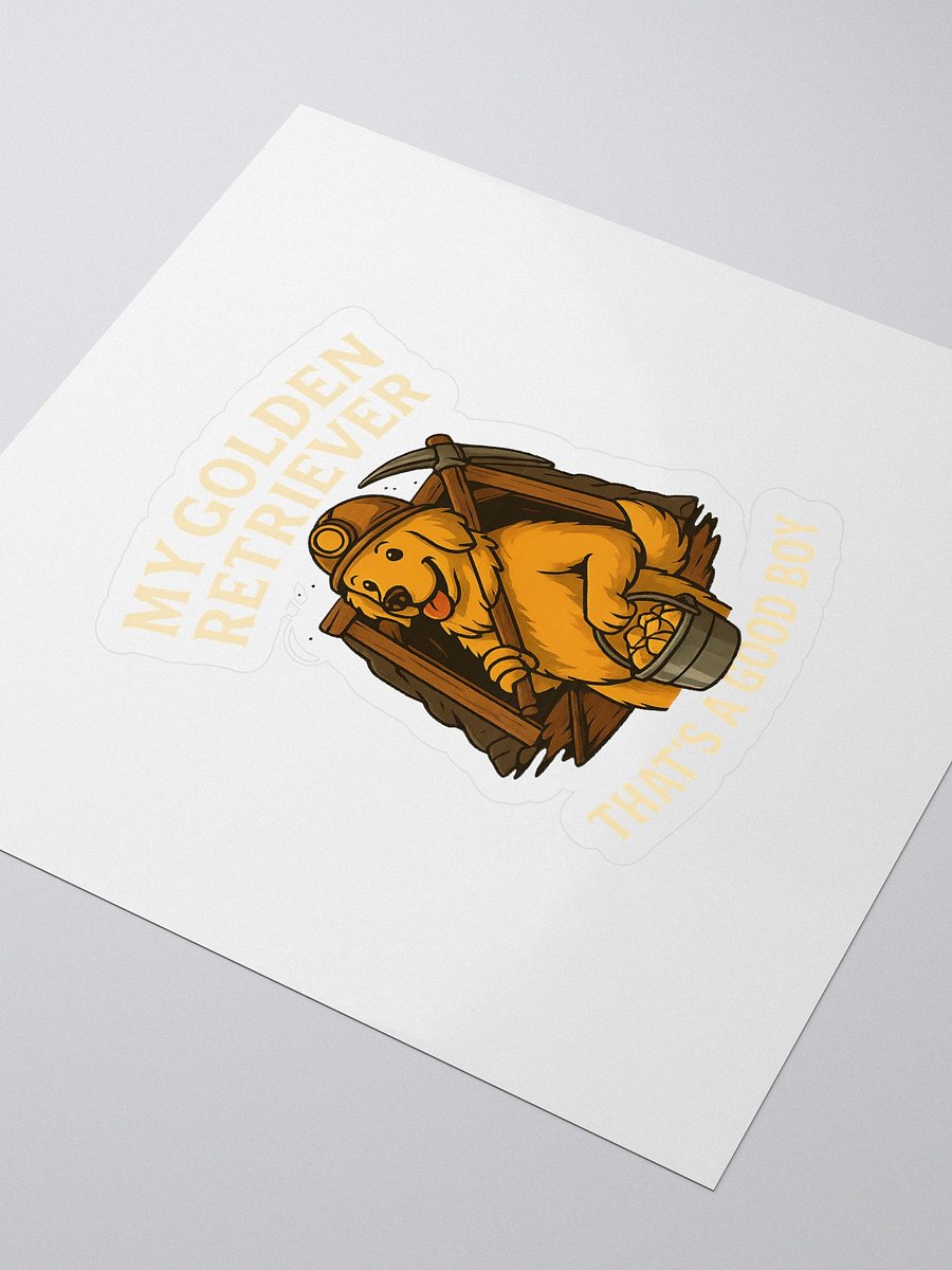 Golden Retriever Miner Kiss Cut Stickers product image (3)