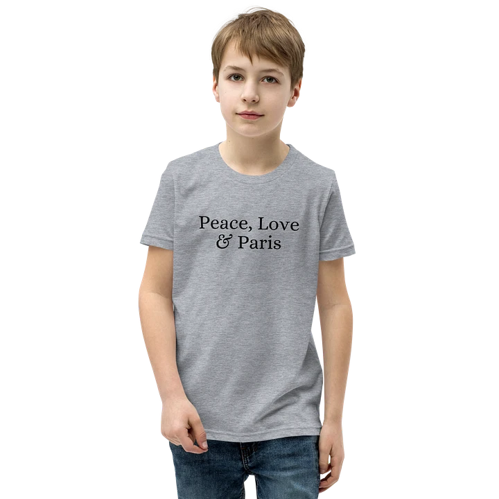 Peace, Love and Paris Youth T-Shirt | Black Ink product image (6)