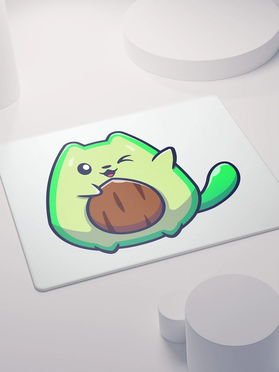 Winking Kawaii Avocado Cat Mousepad product image (7)