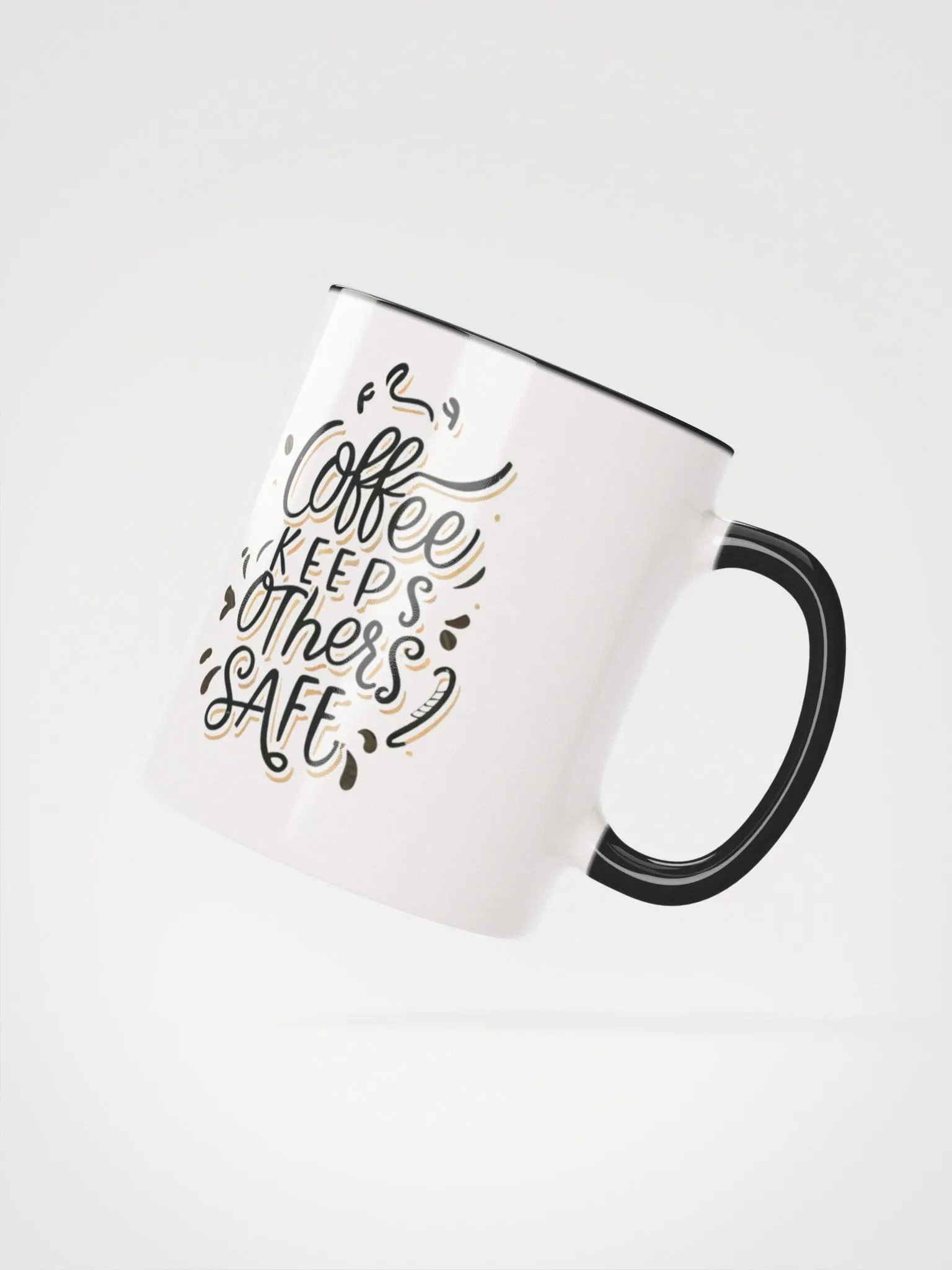 Coffee Keeps Others Safe Ceramic Two-Tone Mug product image (2)