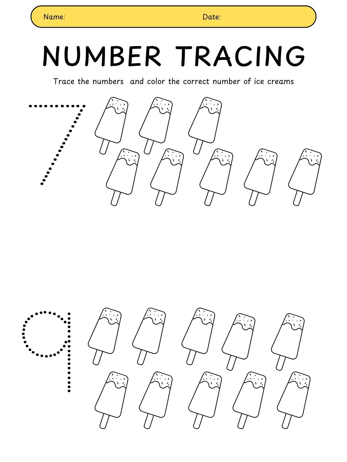 Number Tracing Worksheet (0-10) – 17 Simple Style Pages (pdf) product image (5)