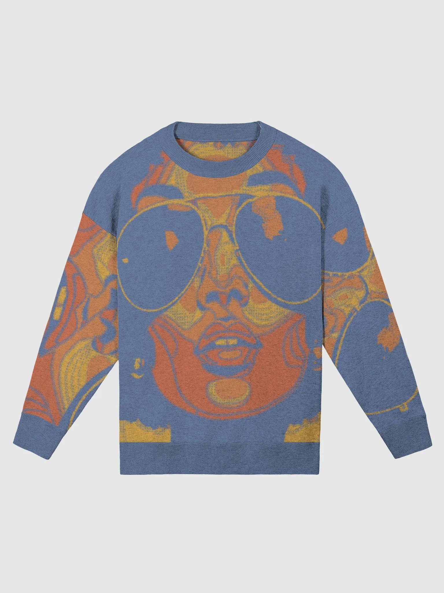 Warm Disco Summer - Denim | Custom Knitted Crewneck Sweater - Relaxed Fit product image (1)