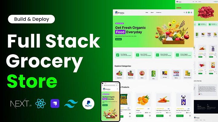 Full Stack Online Grocery Store App | React, Nextjs, Strapi Headless CMS, TailwindCSS, & PayPal product image (1)