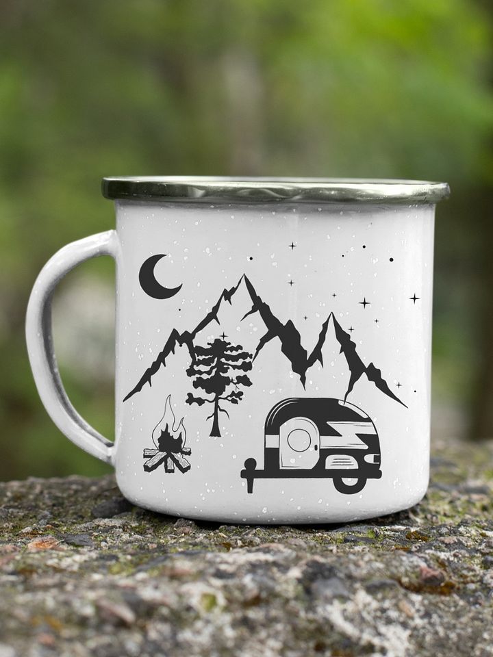 Camping Godmother-To-Be Proposal Gift - Camping gear Enamel Mug product image (2)