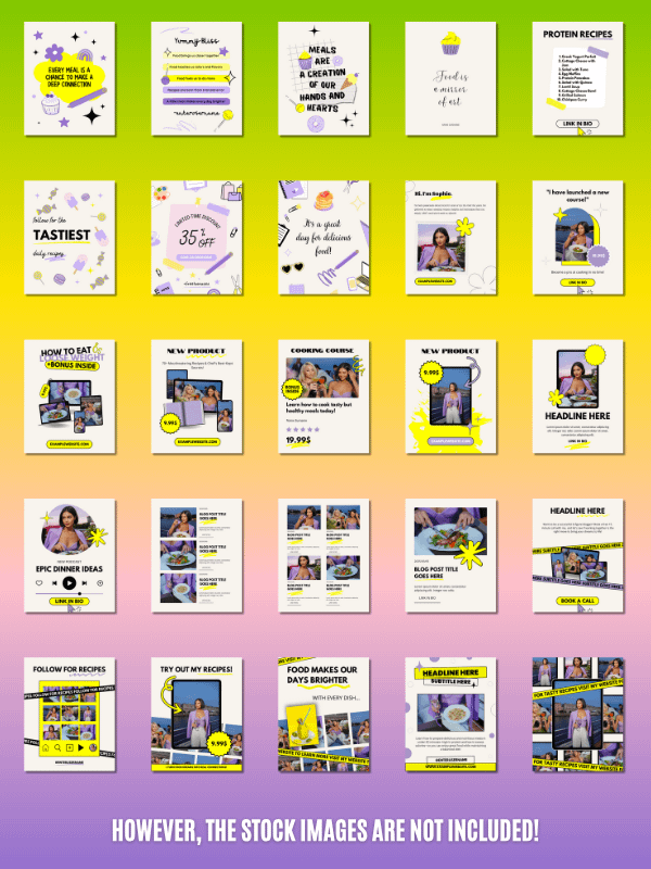 MRR/PLR Instagram Food Feed Templates product image (4)