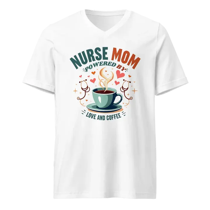 Love and Coffee Nurse Mom V-Neck Tee product image (5)