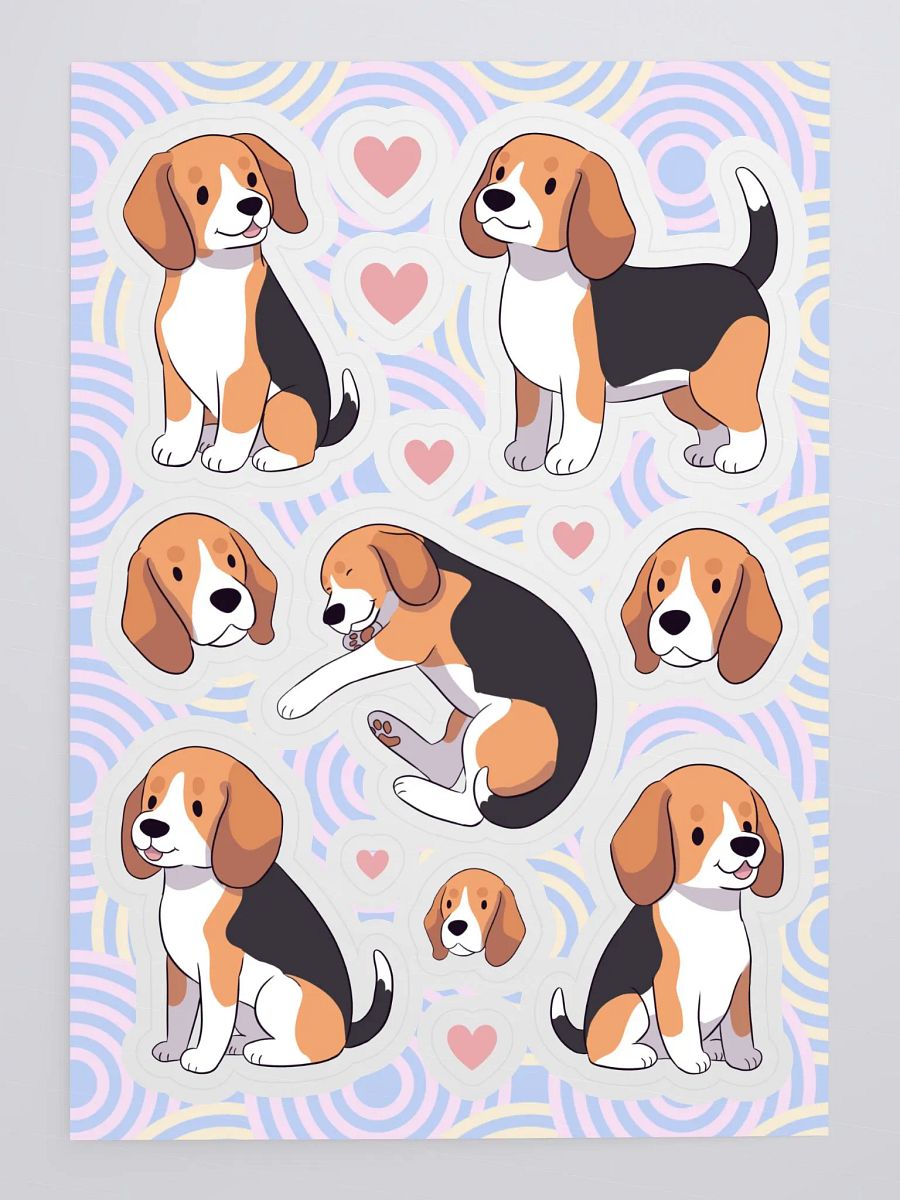 Playful Beagle Dog Kiss-Cut Sticker Sheet product image (4)