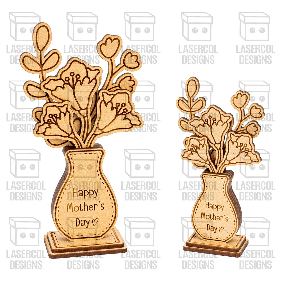 Mother's Day Flowers (2 Sizes, 4 Styles) - Laser Cut Files product image (4)