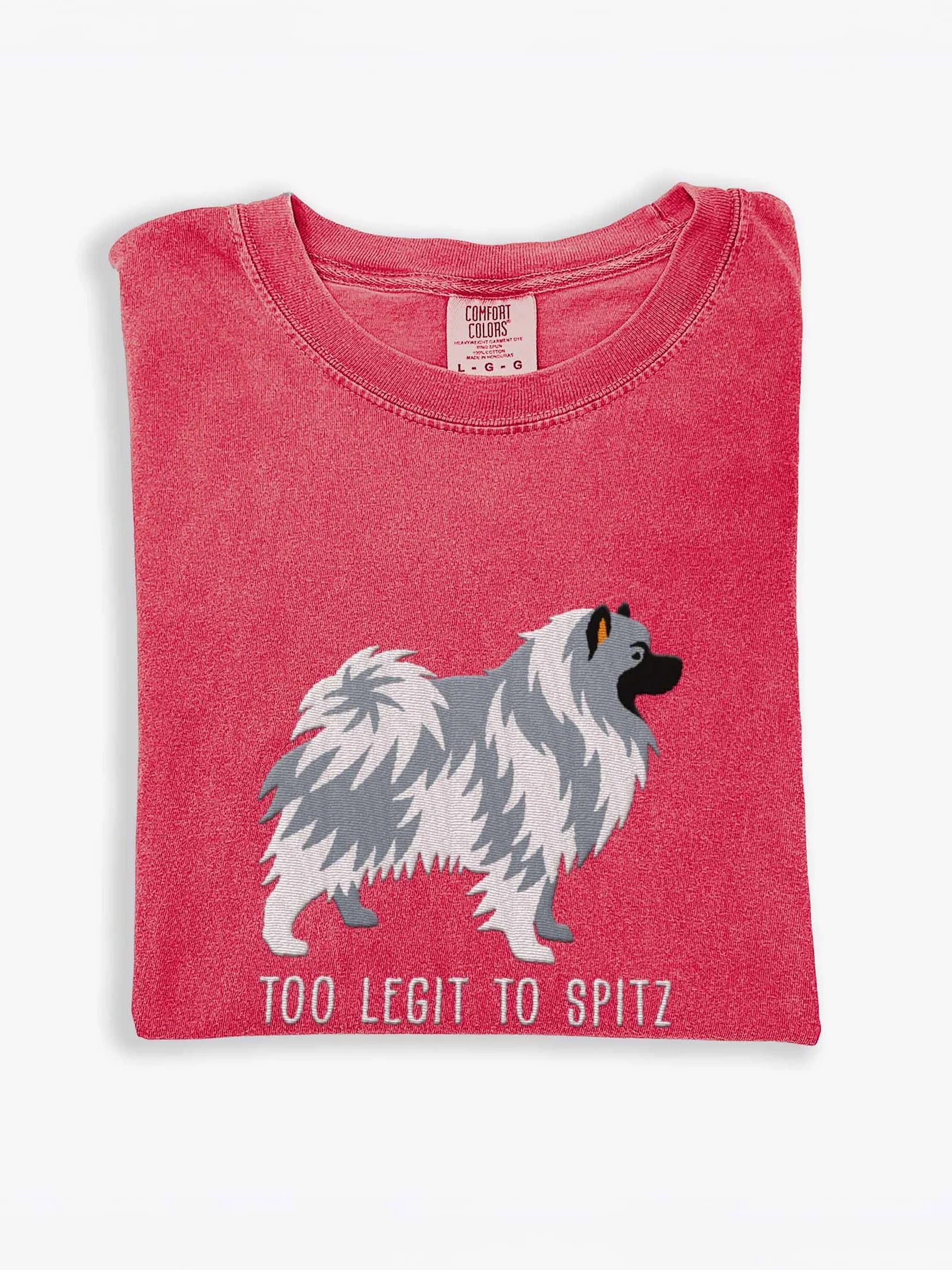 Too Legit to Spitz T-Shirt(Embroidered) of a Keeshond(Blue) product image (1)