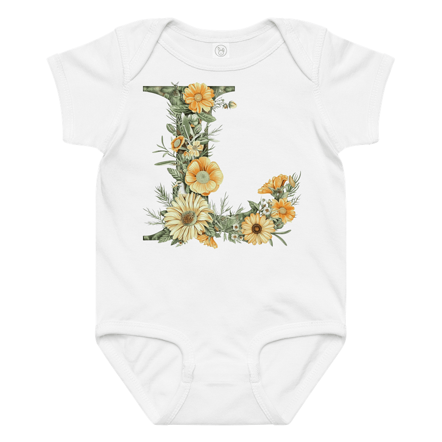 Floral Letter L Baby Bodysuit product image (1)