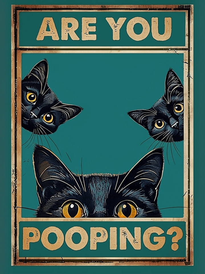 Peeking Cats Bathroom Art Print product image (1)