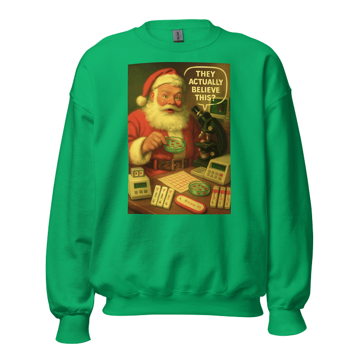 Skeptical Santa Crewneck Sweatshirt Green product image (1)