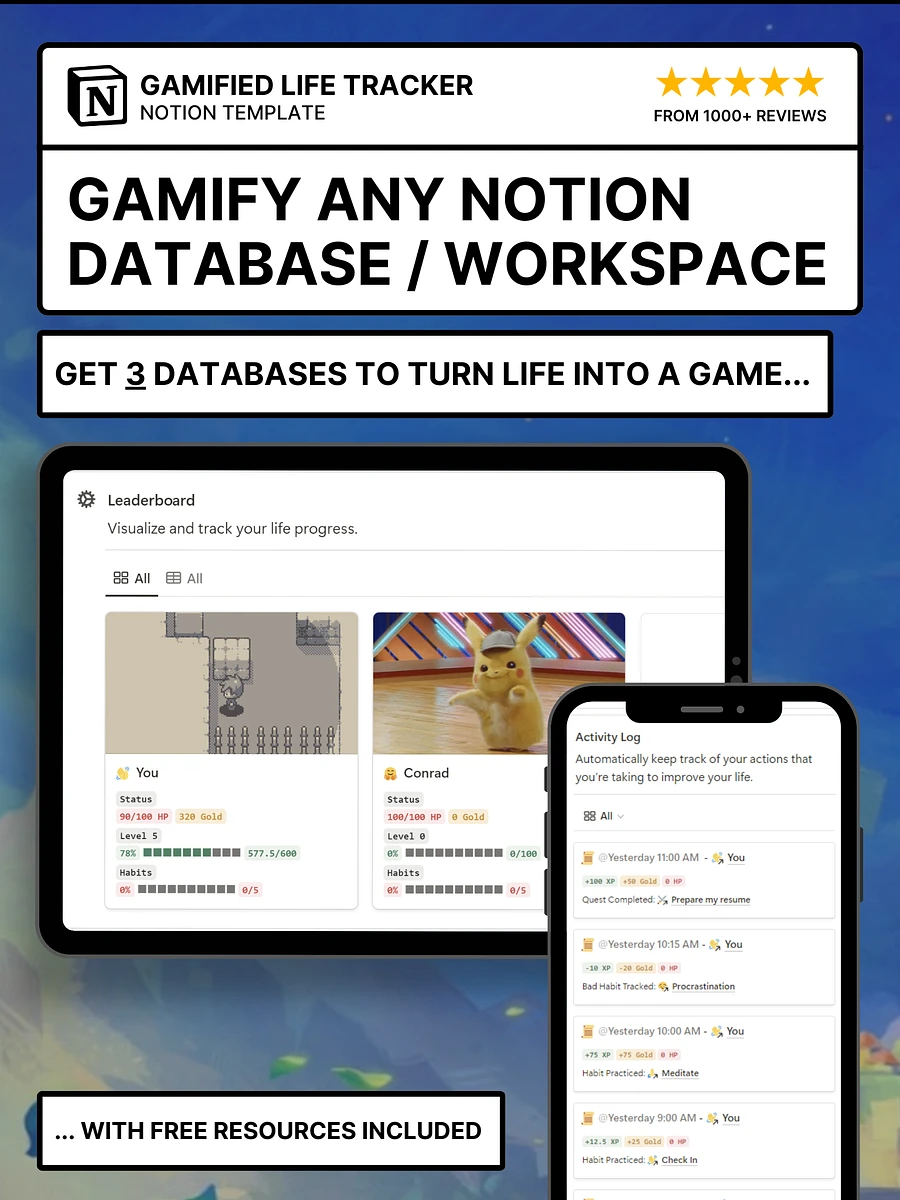 Gamify Your Life Notion Template Pack product image (4)