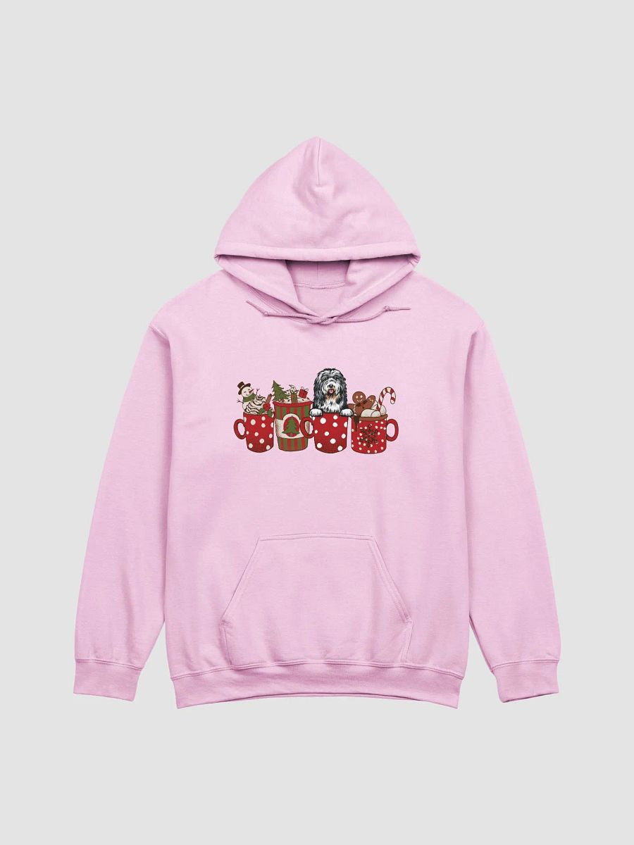 Cute Bearded Collie in a Christmas Cup Hooded Sweatshirt | Funny Christmas Pup in a Cup product image (9)